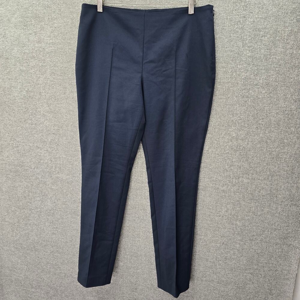 AKRIS NAVY PONTE ANKLE PANTS, SIZE 12 *
